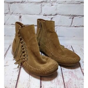 Minnetonka Willow Zip Up Ankle Boots Dusty Brown Size‎ 7